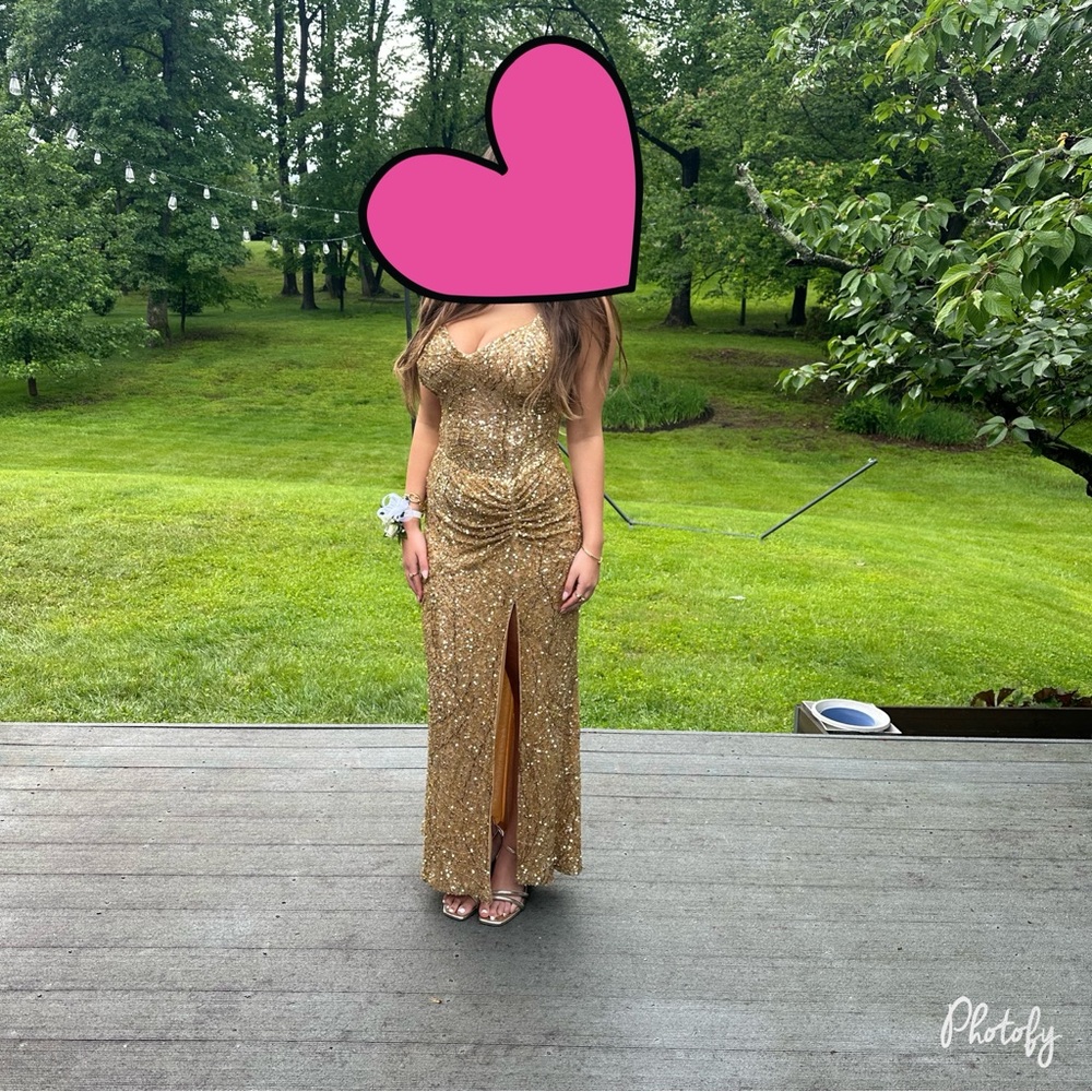 Gold Sequin Evening Gown